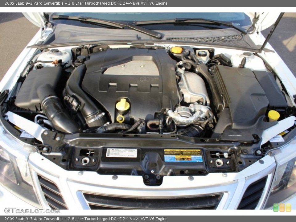 2.8 Liter Turbocharged DOHC 24-Valve VVT V6 2009 Saab 9-3 Engine