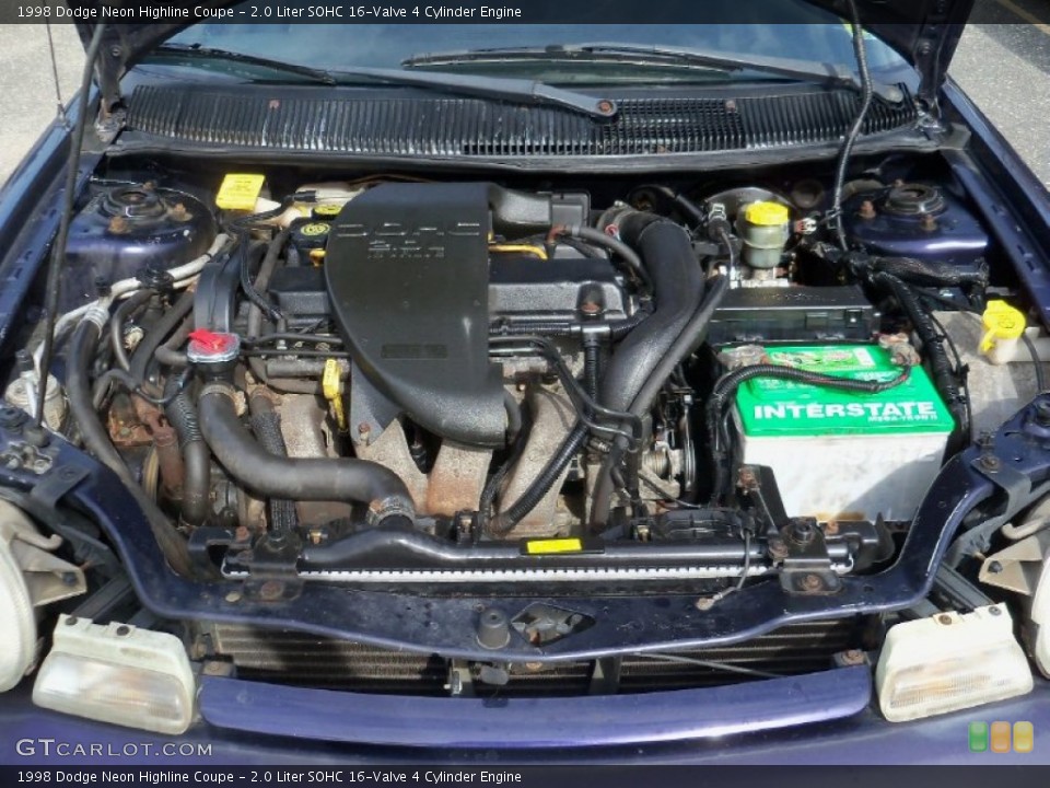 2.0 Liter SOHC 16-Valve 4 Cylinder 1998 Dodge Neon Engine
