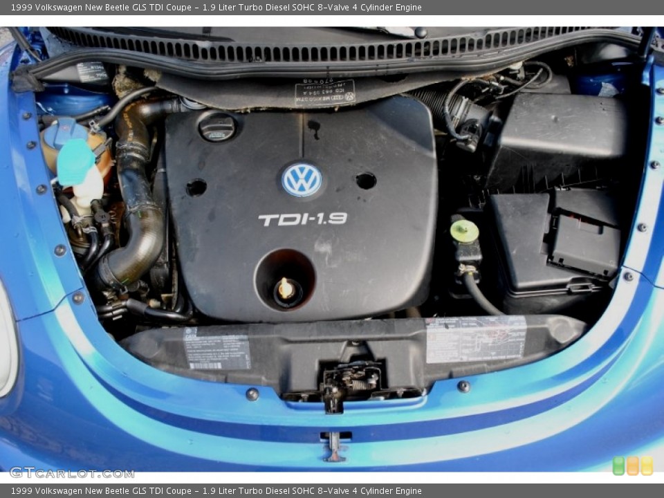 1.9 Liter Turbo Diesel SOHC 8-Valve 4 Cylinder Engine for the 1999 Volkswagen New Beetle #62317507