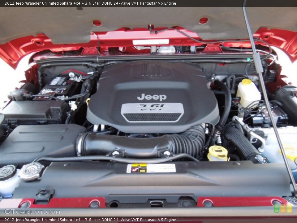 3.6 Liter DOHC 24-Valve VVT Pentastar V6 Engine for the 2012 Jeep Wrangler Unlimited #62368080