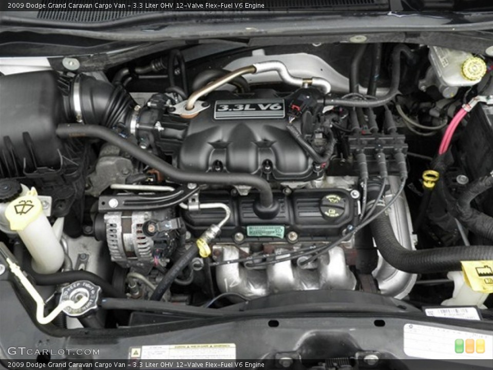 3.3 Liter OHV 12-Valve Flex-Fuel V6 2009 Dodge Grand Caravan Engine