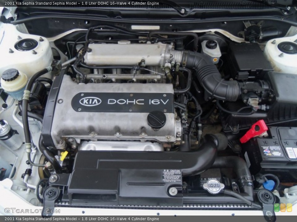 1.8 Liter DOHC 16-Valve 4 Cylinder 2001 Kia Sephia Engine
