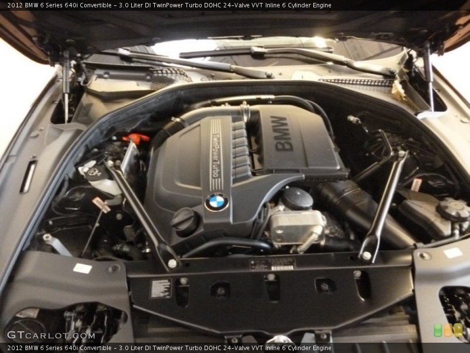 3.0 Liter DI TwinPower Turbo DOHC 24-Valve VVT Inline 6 Cylinder 2012 BMW 6 Series Engine