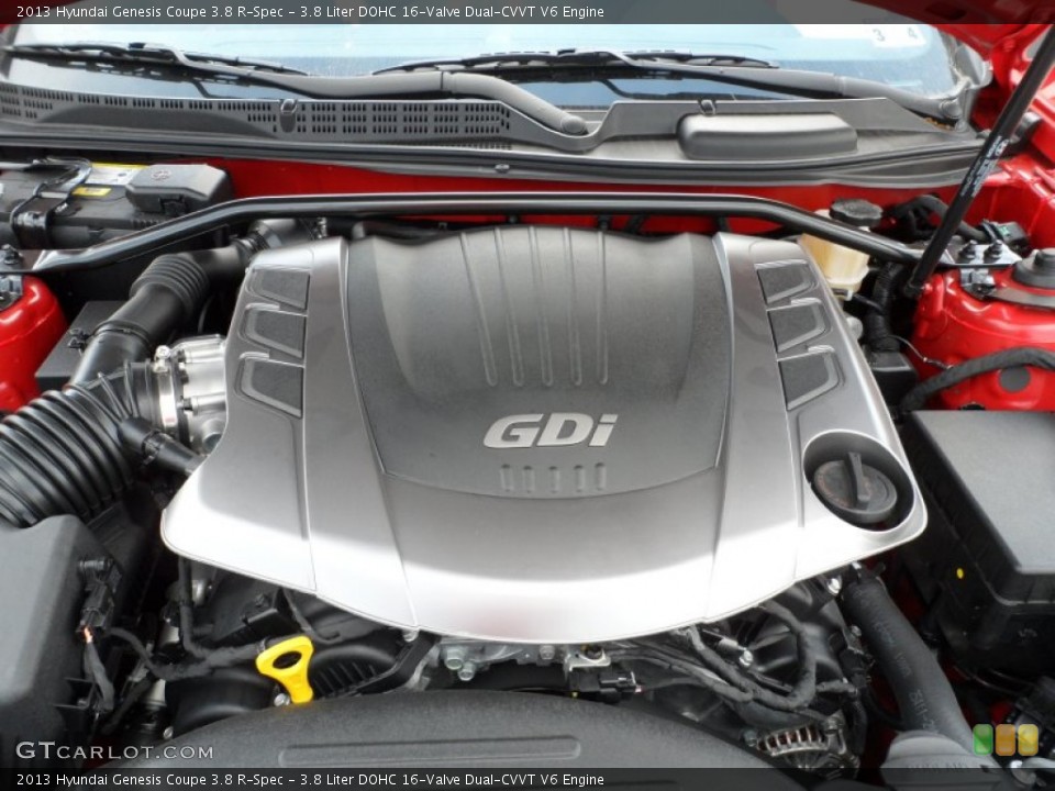 3.8 Liter DOHC 16-Valve Dual-CVVT V6 Engine for the 2013 Hyundai Genesis Coupe #62960590