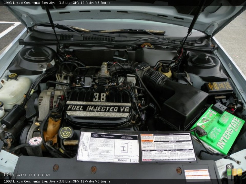 3.8 Liter OHV 12-Valve V6 1993 Lincoln Continental Engine