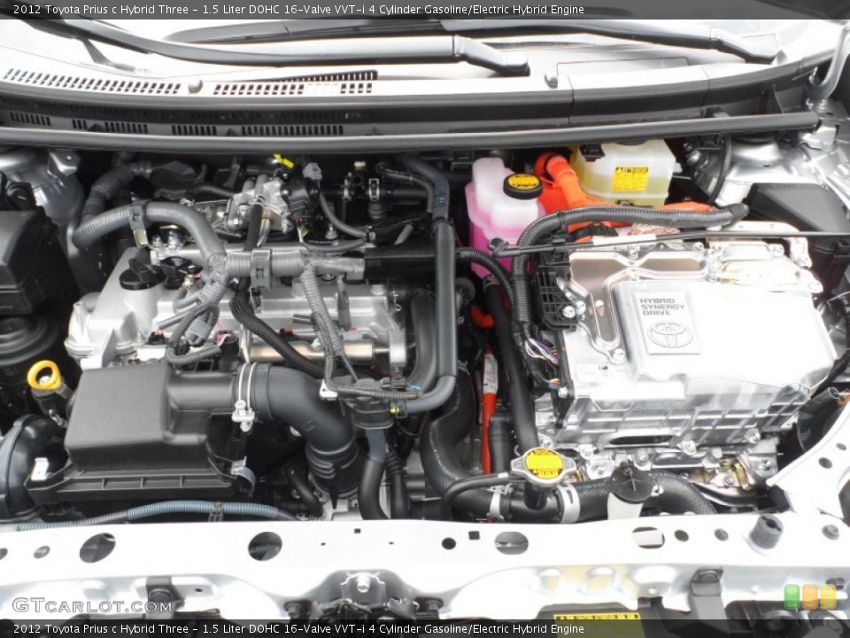1.5 Liter DOHC 16-Valve VVT-i 4 Cylinder Gasoline/Electric Hybrid Engine for the 2012 Toyota Prius c #63042775