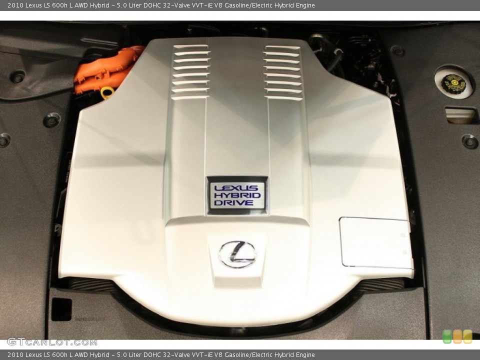5.0 Liter DOHC 32-Valve VVT-iE V8 Gasoline/Electric Hybrid 2010 Lexus LS Engine