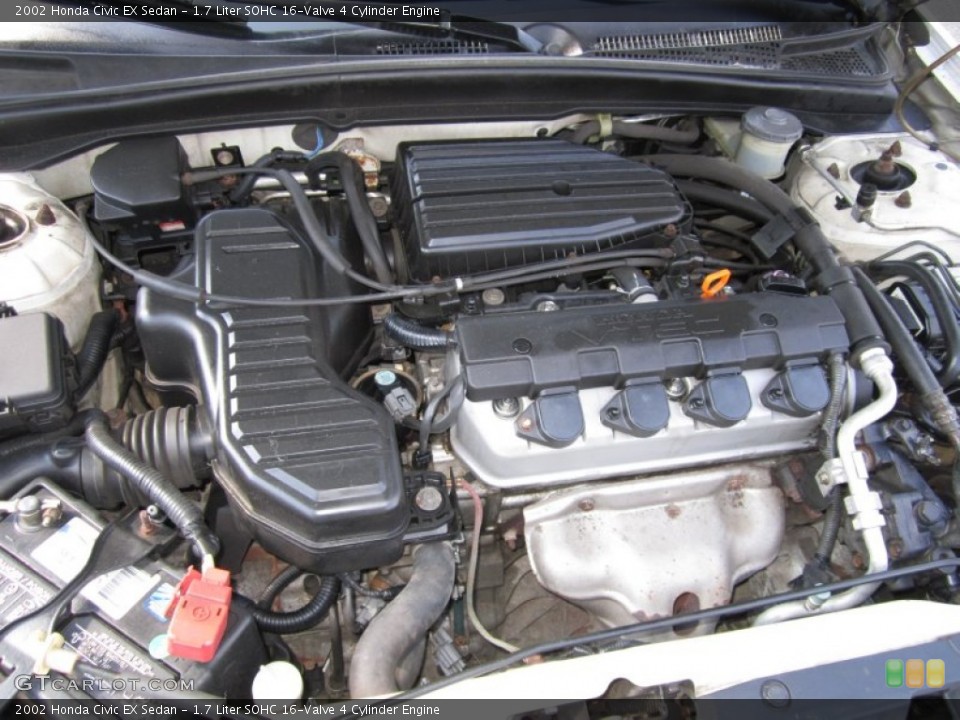 1.7 Liter SOHC 16-Valve 4 Cylinder Engine for the 2002 Honda Civic #63614920