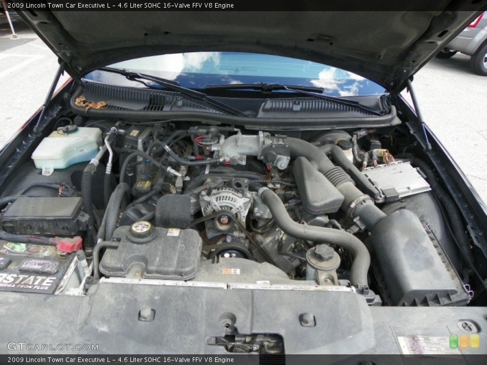 4.6 Liter SOHC 16-Valve FFV V8 2009 Lincoln Town Car Engine