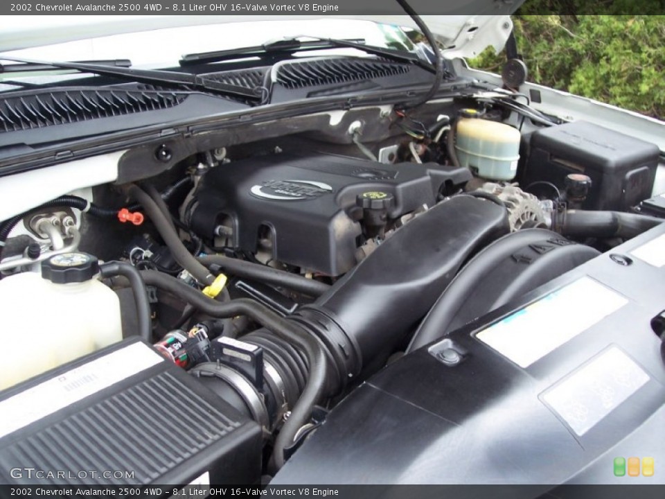 8.1 Liter OHV 16-Valve Vortec V8 2002 Chevrolet Avalanche Engine