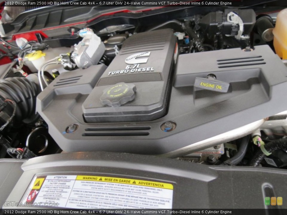 6.7 Liter OHV 24-Valve Cummins VGT Turbo-Diesel Inline 6 Cylinder 2012 Dodge Ram 2500 HD Engine