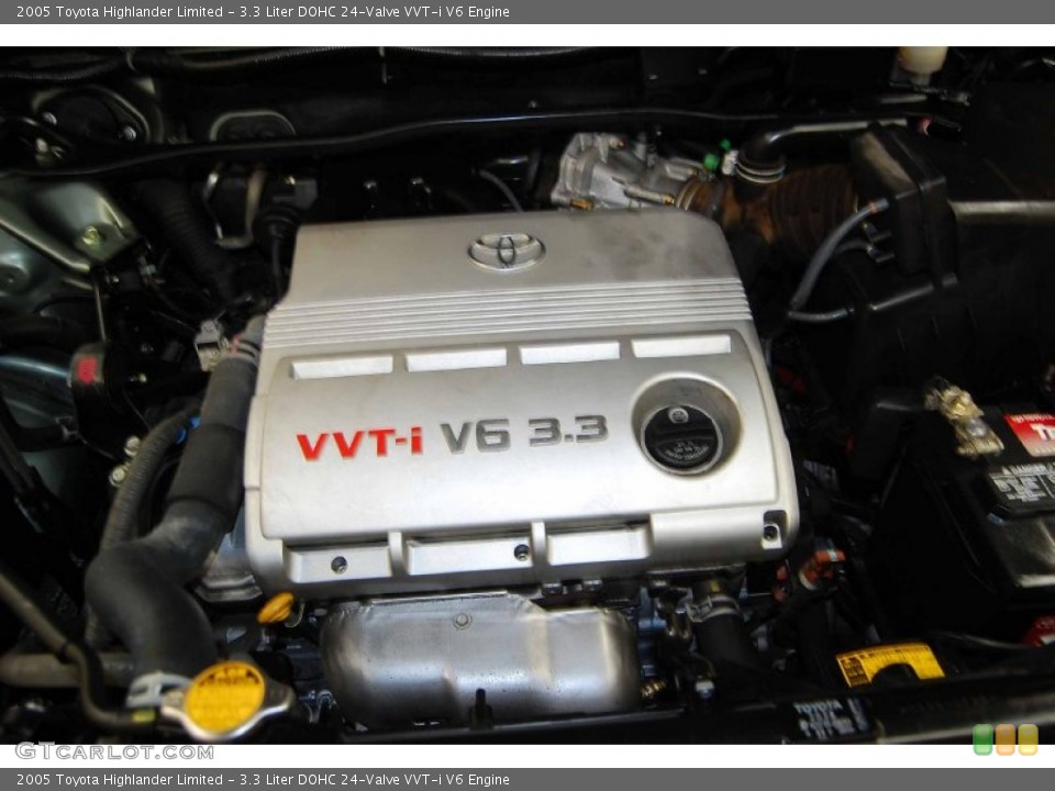 3.3 Liter DOHC 24-Valve VVT-i V6 2005 Toyota Highlander Engine