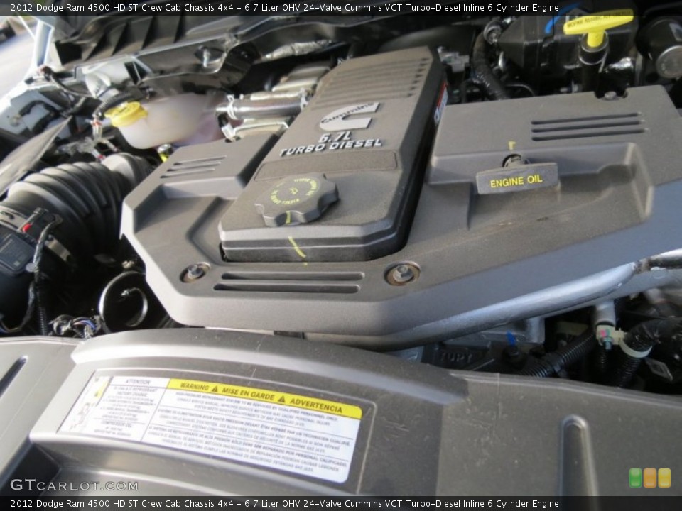 6.7 Liter OHV 24-Valve Cummins VGT Turbo-Diesel Inline 6 Cylinder 2012 Dodge Ram 4500 HD Engine