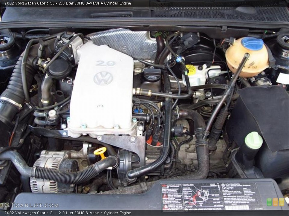 2.0 Liter SOHC 8-Valve 4 Cylinder 2002 Volkswagen Cabrio Engine