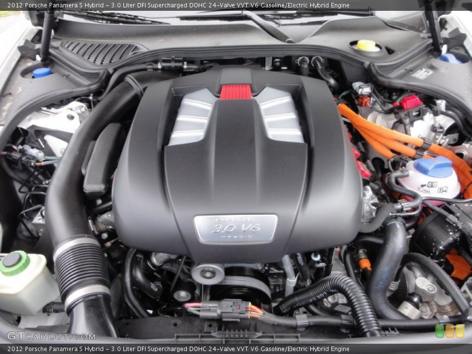 3.0 Liter DFI Supercharged DOHC 24-Valve VVT V6 Gasoline/Electric Hybrid Engine for the 2012 Porsche Panamera #64075064