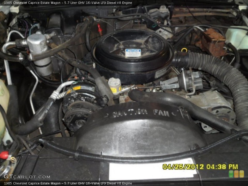 5.7 Liter OHV 16-Valve LF9 Diesel V8 1985 Chevrolet Caprice Engine