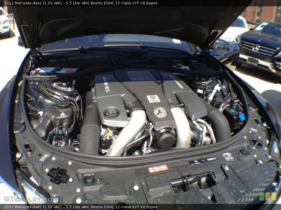 5.5 Liter AMG Biturbo DOHC 32-Valve VVT V8 Engine for the 2012 Mercedes-Benz CL #64476853