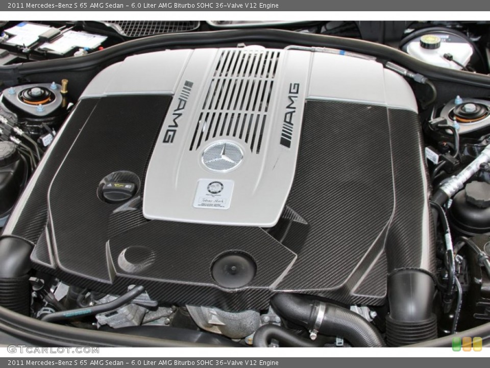 6.0 Liter AMG Biturbo SOHC 36-Valve V12 2011 Mercedes-Benz S Engine. 