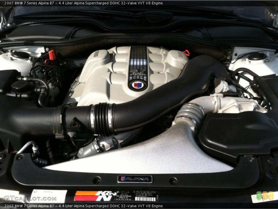 4.4 Liter Alpina Supercharged DOHC 32-Valve VVT V8 Engine for the 2007 BMW 7 Series #64632349