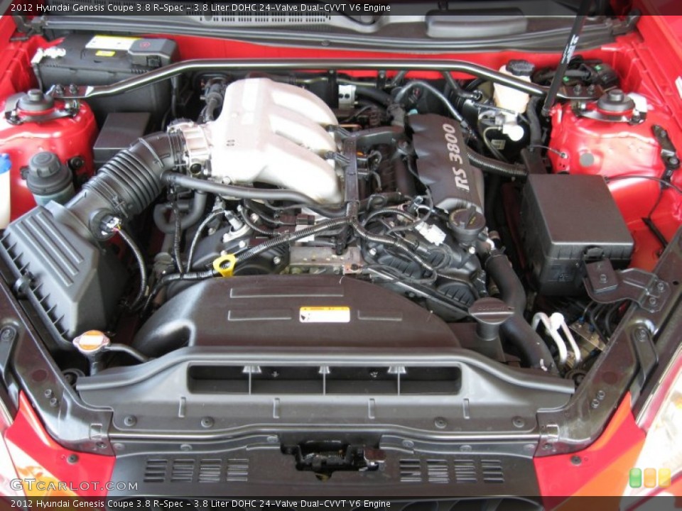 3.8 Liter DOHC 24-Valve Dual-CVVT V6 Engine for the 2012 Hyundai Genesis Coupe #64687613