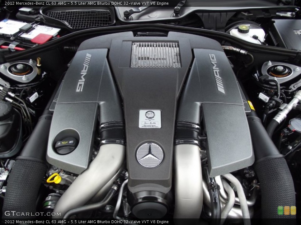 5.5 Liter AMG Biturbo DOHC 32-Valve VVT V8 Engine for the 2012 Mercedes-Benz CL #64734846