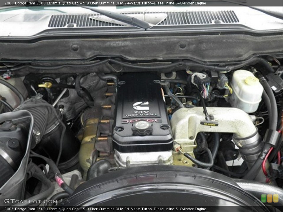5.9 Liter Cummins OHV 24-Valve Turbo-Diesel Inline 6-Cylinder 2005 Dodge Ram 2500 Engine