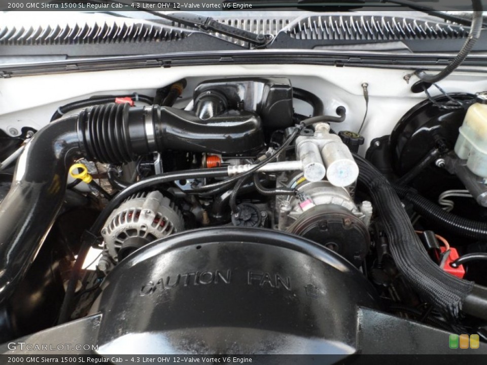 4.3 Liter OHV 12-Valve Vortec V6 2000 GMC Sierra 1500 Engine
