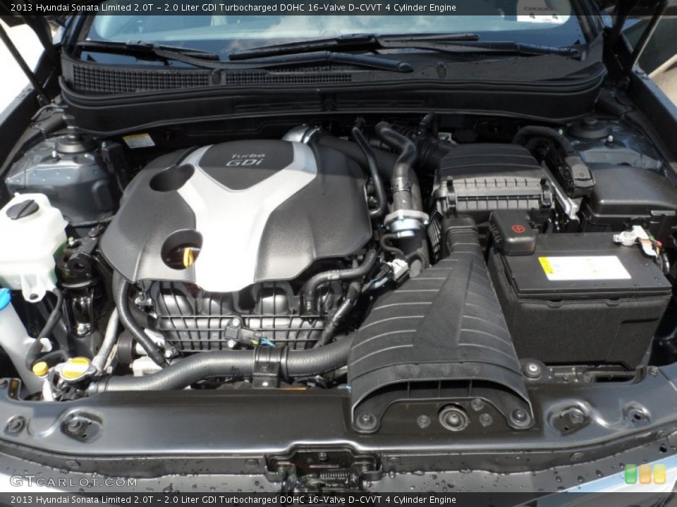 2.0 Liter GDI Turbocharged DOHC 16-Valve D-CVVT 4 Cylinder Engine for the 2013 Hyundai Sonata #64780445
