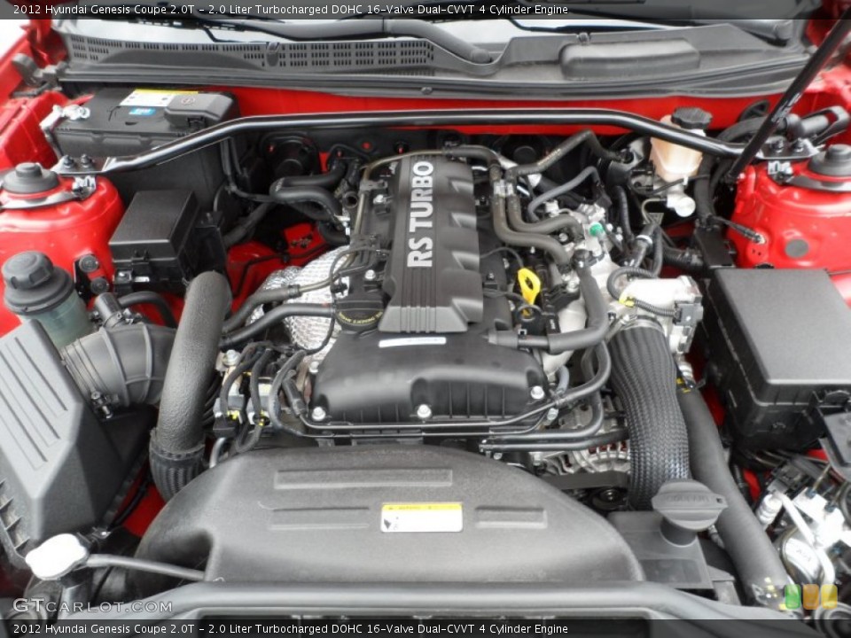 2.0 Liter Turbocharged DOHC 16-Valve Dual-CVVT 4 Cylinder 2012 Hyundai Genesis Coupe Engine
