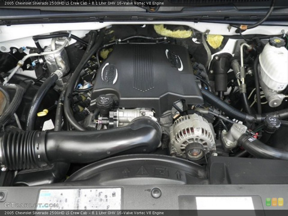 8.1 Liter OHV 16-Valve Vortec V8 2005 Chevrolet Silverado 2500HD Engine