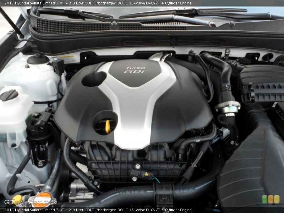 2.0 Liter GDI Turbocharged DOHC 16-Valve D-CVVT 4 Cylinder Engine for the 2013 Hyundai Sonata #65245574