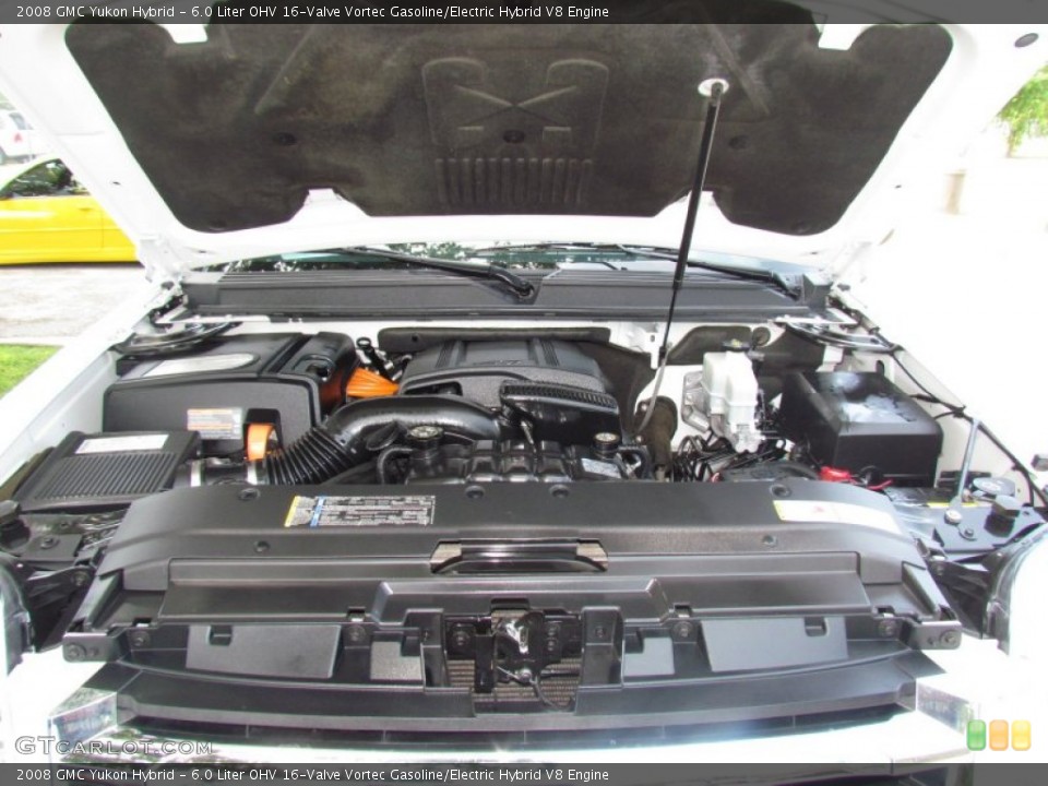 6.0 Liter OHV 16-Valve Vortec Gasoline/Electric Hybrid V8 2008 GMC Yukon Engine