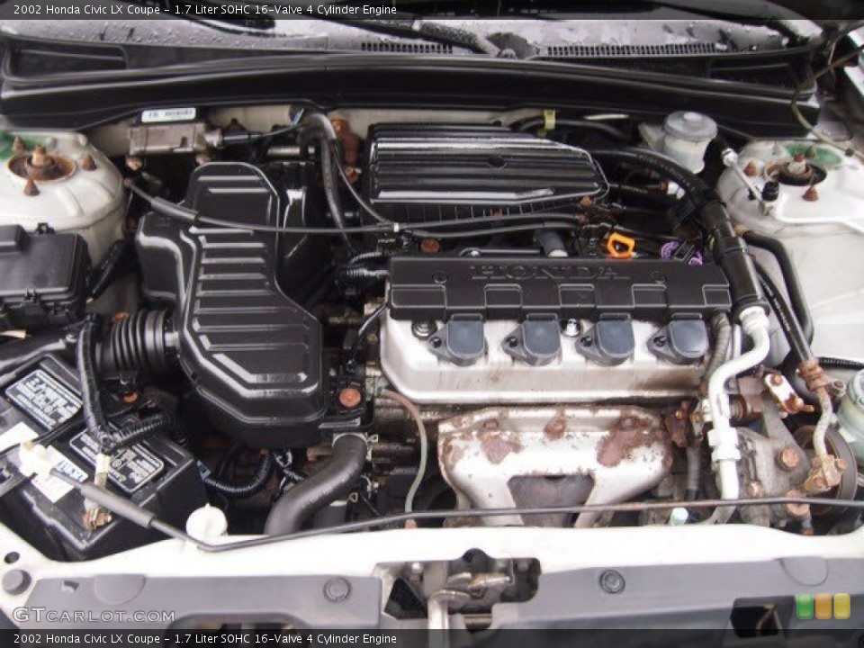 1.7 Liter SOHC 16-Valve 4 Cylinder Engine for the 2002 Honda Civic #65495650