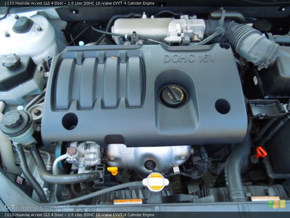 1.6 Liter DOHC 16-Valve CVVT 4 Cylinder 2010 Hyundai Accent Engine