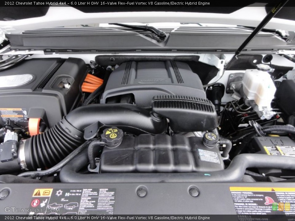 6.0 Liter H OHV 16-Valve Flex-Fuel Vortec V8 Gasoline/Electric Hybrid Engine for the 2012 Chevrolet Tahoe #66009443