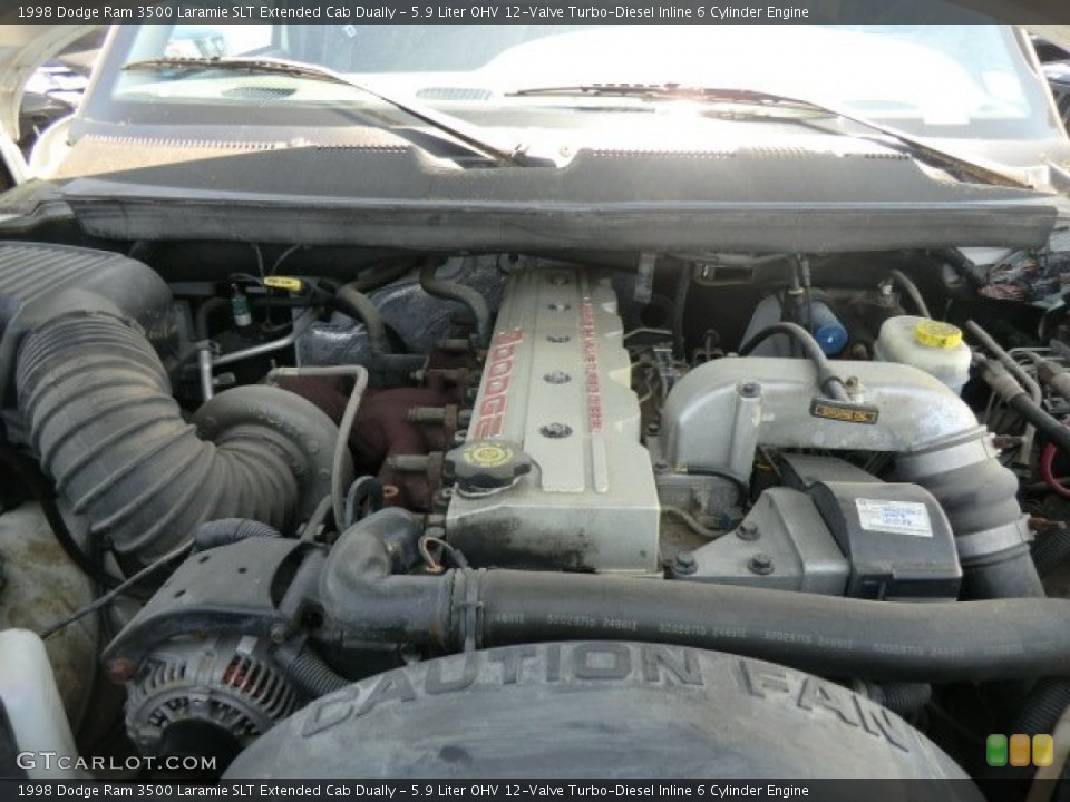5.9 Liter OHV 12-Valve Turbo-Diesel Inline 6 Cylinder 1998 Dodge Ram 3500 Engine