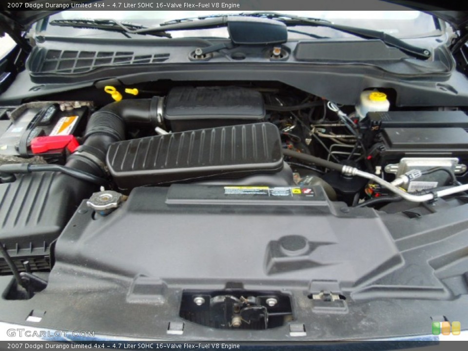 4.7 Liter SOHC 16-Valve Flex-Fuel V8 2007 Dodge Durango Engine