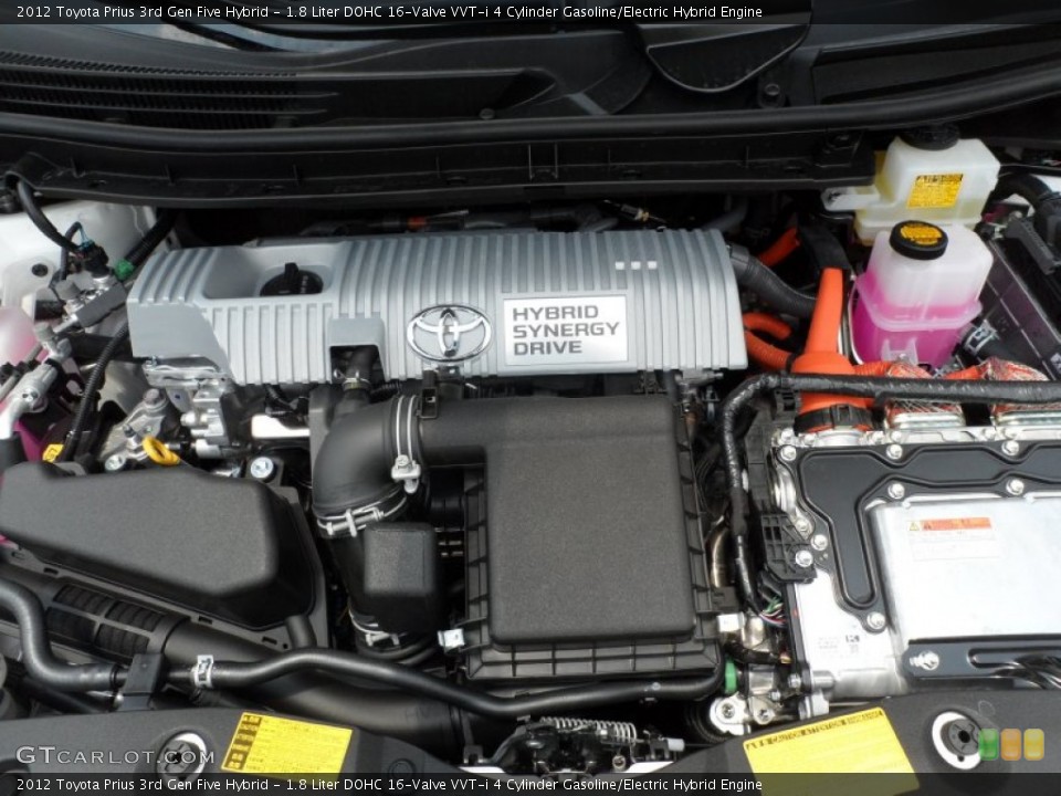 1.8 Liter DOHC 16-Valve VVT-i 4 Cylinder Gasoline/Electric Hybrid 2012 Toyota Prius 3rd Gen Engine