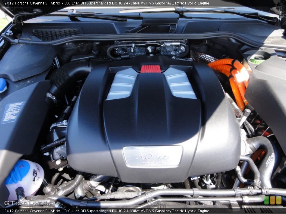 3.0 Liter DFI Supercharged DOHC 24-Valve VVT V6 Gasoline/Electric Hybrid 2012 Porsche Cayenne Engine