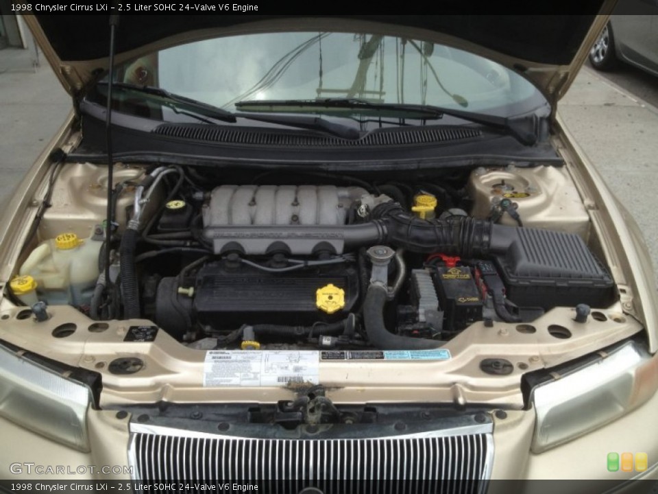 2.5 Liter SOHC 24-Valve V6 1998 Chrysler Cirrus Engine