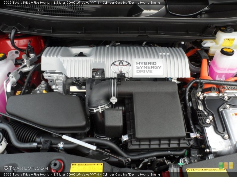 1.8 Liter DOHC 16-Valve VVT-i 4 Cylinder Gasoline/Electric Hybrid Engine for the 2012 Toyota Prius v #66553366