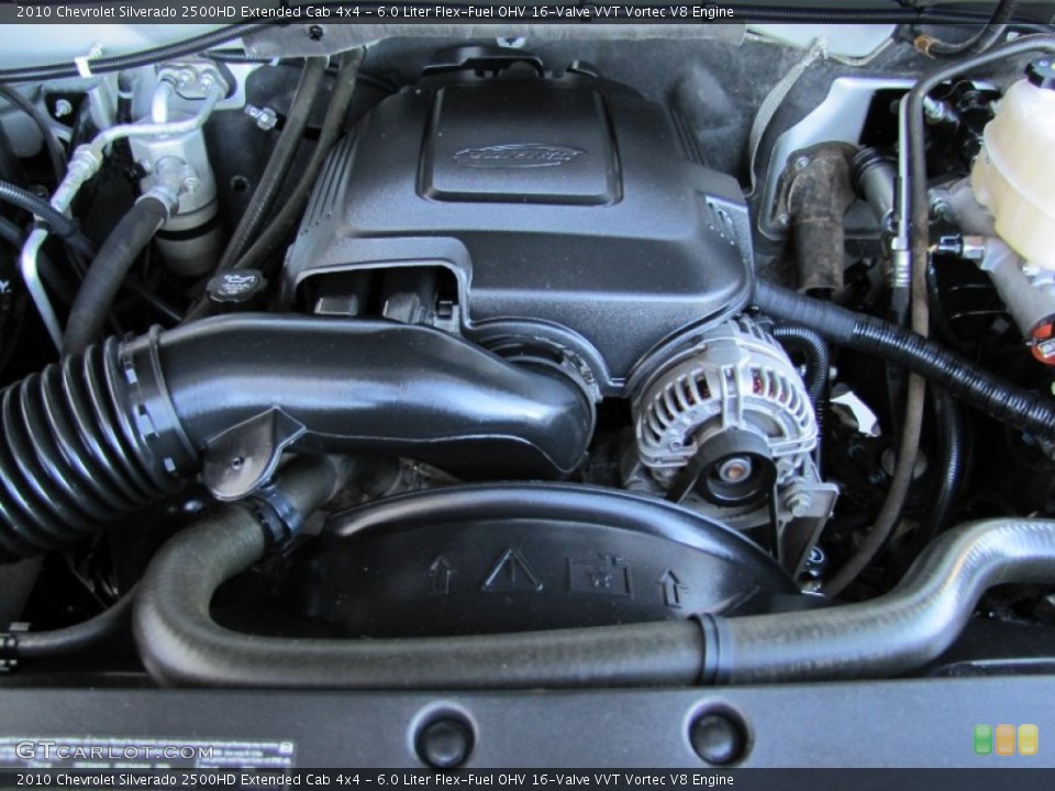 6.0 Liter Flex-Fuel OHV 16-Valve VVT Vortec V8 2010 Chevrolet Silverado 2500HD Engine