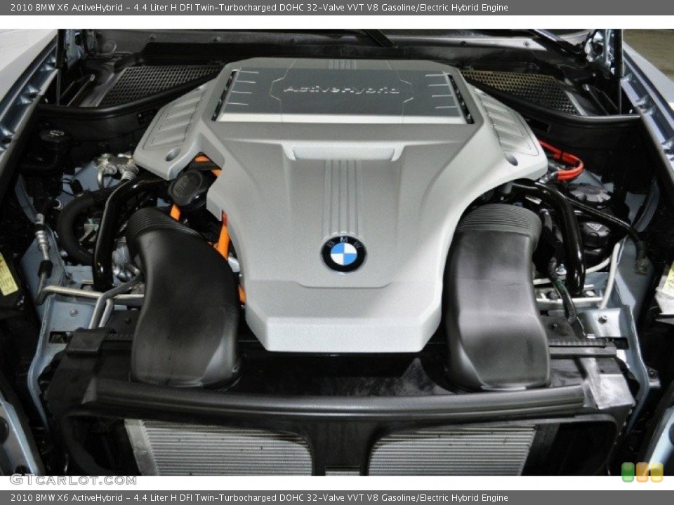 4.4 Liter H DFI Twin-Turbocharged DOHC 32-Valve VVT V8 Gasoline/Electric Hybrid 2010 BMW X6 Engine