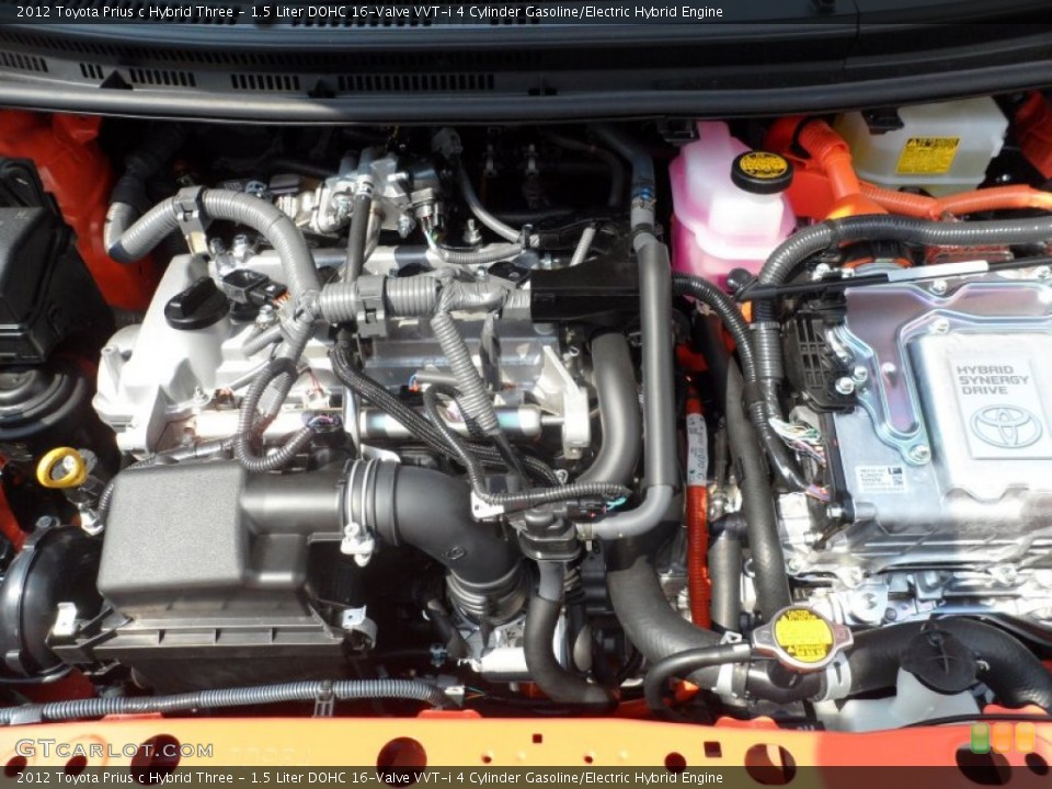 1.5 Liter DOHC 16-Valve VVT-i 4 Cylinder Gasoline/Electric Hybrid Engine for the 2012 Toyota Prius c #67199444