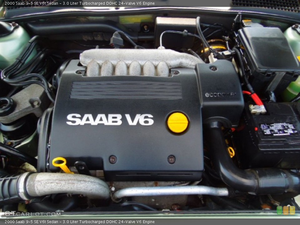 3.0 Liter Turbocharged DOHC 24-Valve V6 2000 Saab 9-5 Engine