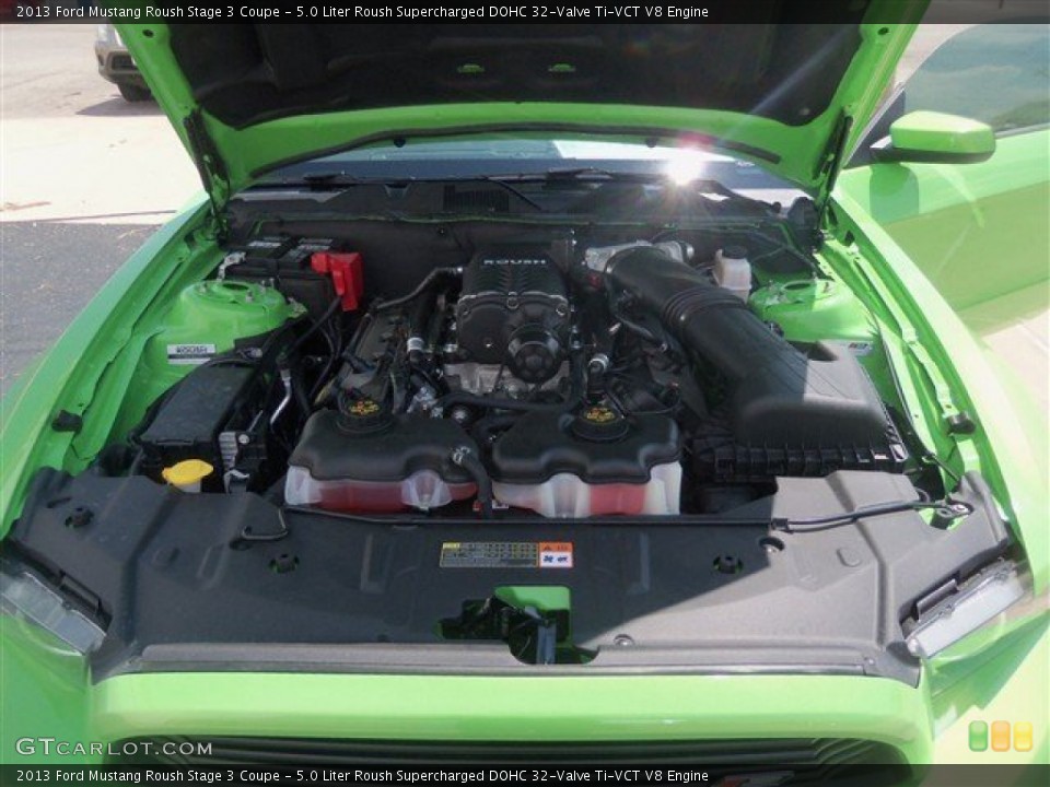 5.0 Liter Roush Supercharged DOHC 32-Valve Ti-VCT V8 2013 Ford Mustang Engine