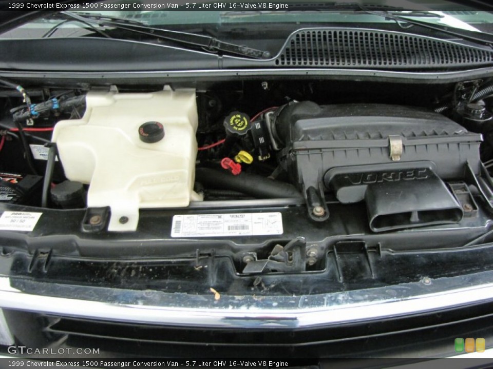 5.7 Liter OHV 16-Valve V8 1999 Chevrolet Express Engine