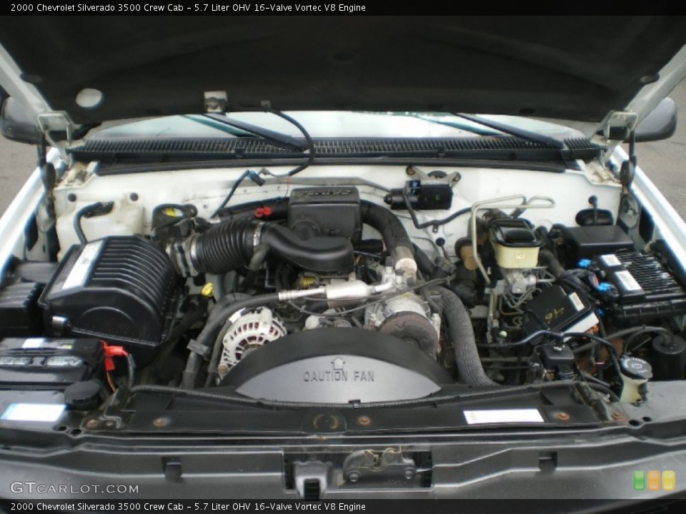 5.7 Liter OHV 16-Valve Vortec V8 Engine for the 2000 Chevrolet Silverado 3500 #68362246