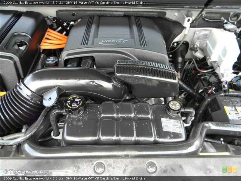 6.0 Liter OHV 16-Valve VVT V8 Gasoline/Electric Hybrid 2009 Cadillac Escalade Engine