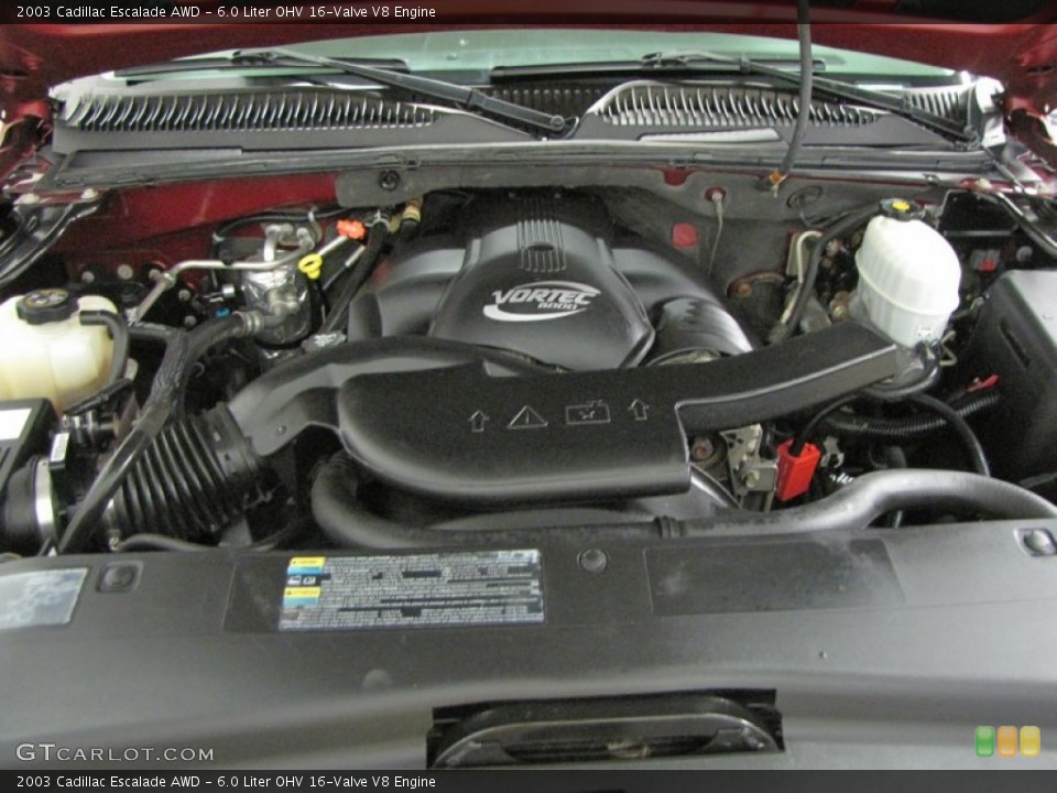 6.0 Liter OHV 16-Valve V8 2003 Cadillac Escalade Engine